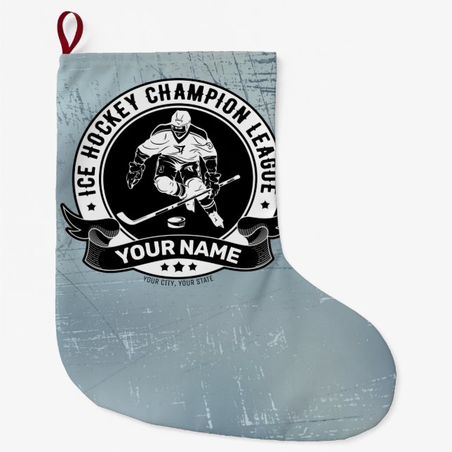 Grande Chaussette De Noël Athlétisme de hockey (Devant)