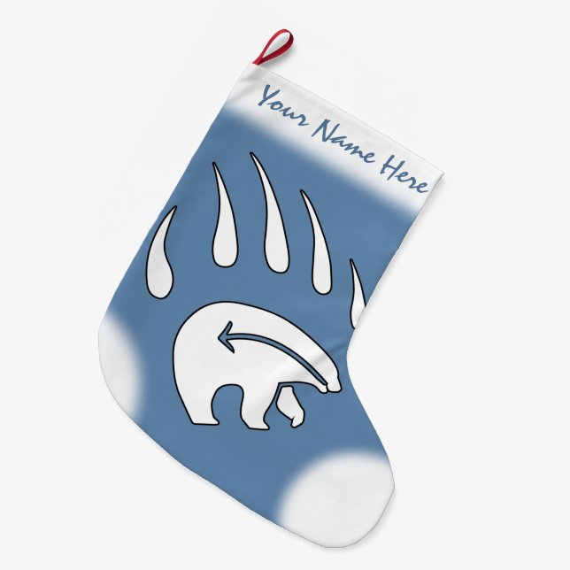 Grande Chaussette De Noël Attaque de Noël de l'ours Lourdes d'ours autochton (Devant (Accrochage))
