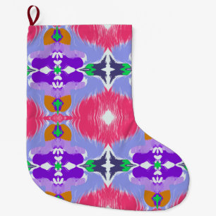 Grande Chaussette De Noël Aurore Vive Kaléidoscope Électrique