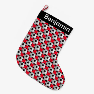 Grande Chaussette De Noël Balle de soccer Conception Grande réserve de Noël