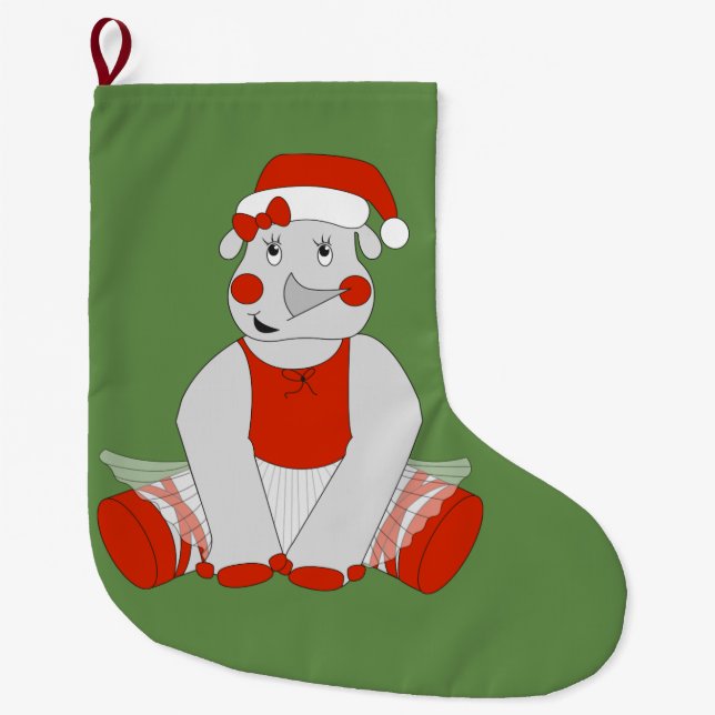 Grande Chaussette De Noël Ballerina Rhino - Spécial Noël (Devant)