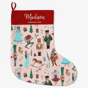 Grande Chaussette De Noël Ballet Noisette de Noël rose