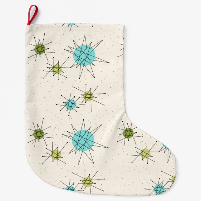 Grande Chaussette De Noël Bas atomique iconique de Noël de Starbursts (Devant)