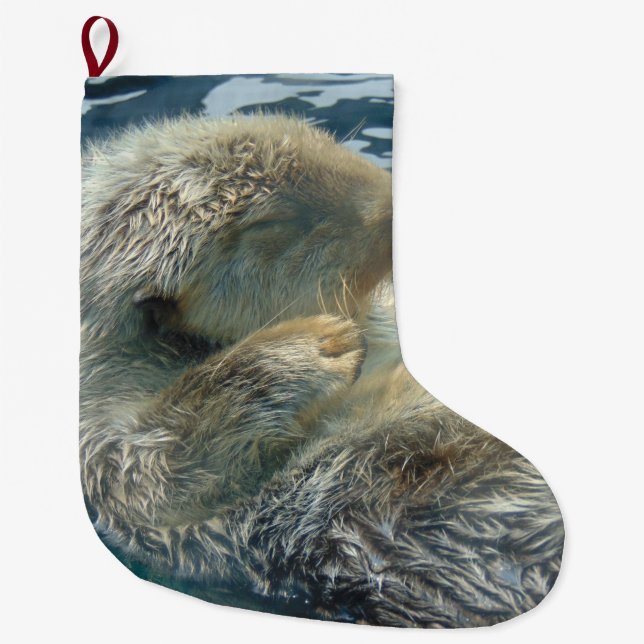 Grande Chaussette De Noël Bas de loutre de mer de sommeil (Devant)