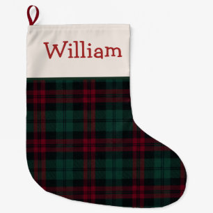 Grande Chaussette De Noël Bas de Noël à carreaux personnalisé classique