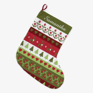Grande Chaussette De Noël Bas de Noël au point simple