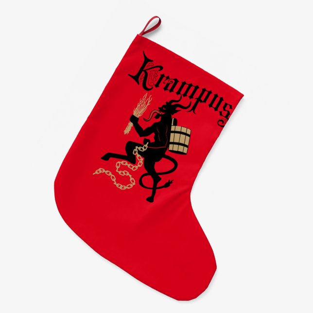 Grande Chaussette De Noël Bas de Noël de Krampus (Devant (Accrochage))