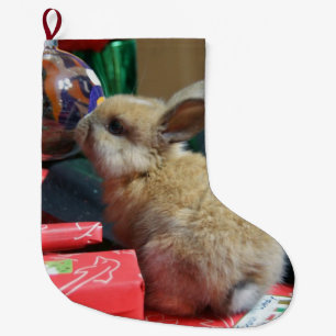 Grande Chaussette De Noël bas de Noël de lapin de bébé