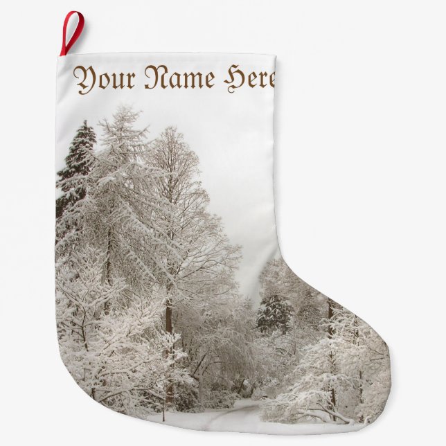 Grande Chaussette De Noël Bas de Noël d'hiver personnalisées (Devant)
