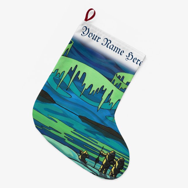 Grande Chaussette De Noël Bas de Noël tribaux Stockings personnalisés (Devant (Accrochage))