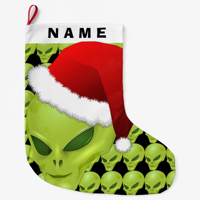 Grande Chaussette De Noël Bas étranger de Noël de visage (Devant)