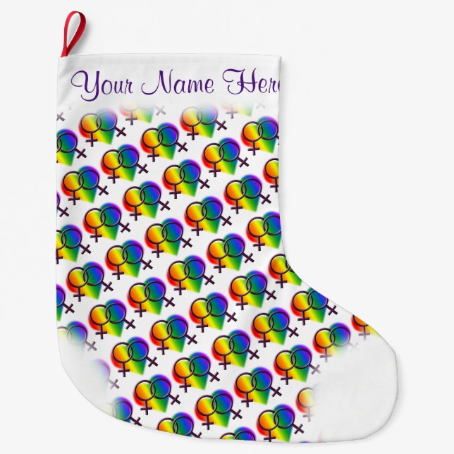 Grande Chaussette De Noël Bas lesbiens d'amour de bas du gay pride des (Devant)