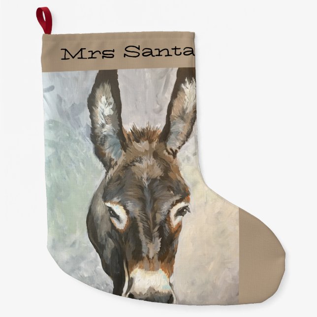 Grande Chaussette De Noël Bas miniature de Noël d'âne de Brutus (Devant)