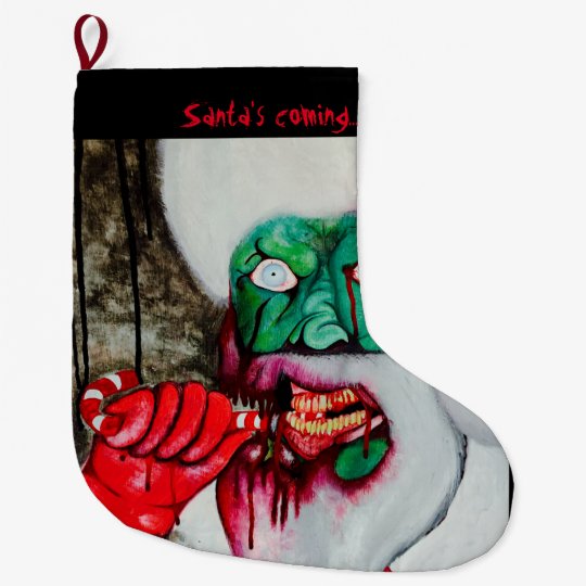 Grande Chaussette De Noel Bas Mort Vivant De Noel De Pere Noel De Zombi Zazzle Ca