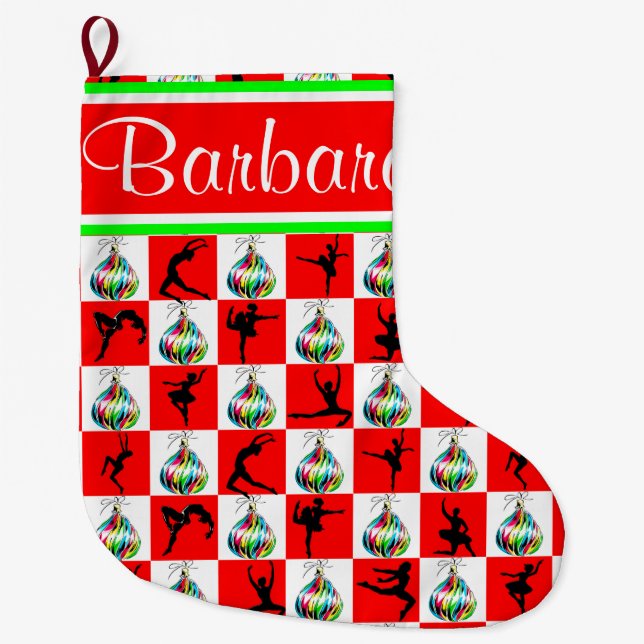 GRANDE CHAUSSETTE DE NOËL BAS PERSONNALISÉ PAR BALLERINE DE JOYEUX NOËL (Devant)