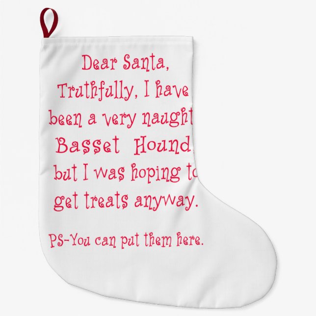 Grande Chaussette De Noël Basset Hound vilain (Devant)