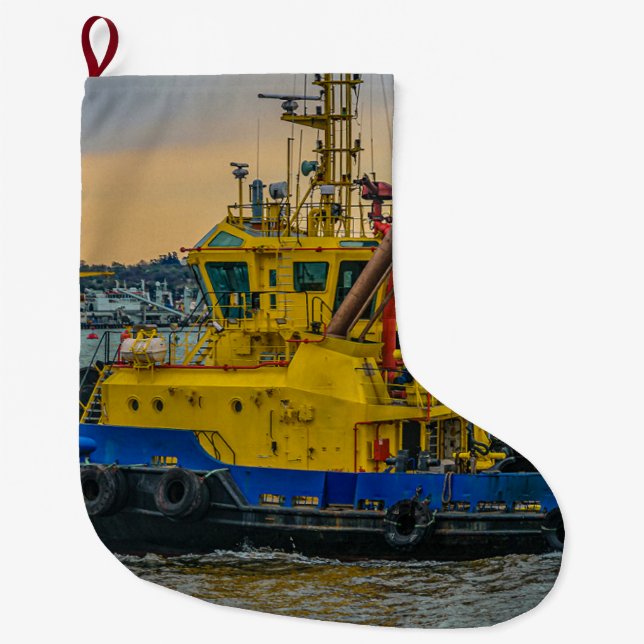 Grande Chaussette De Noël Bateau à moteur à la rivière, montevideo, uruguay (Devant)