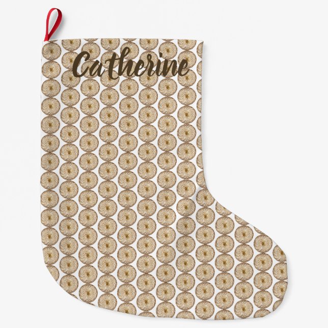 Grande Chaussette De Noël Bauble Or Stylisé (Devant)