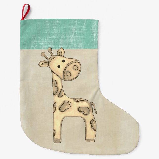 Grande Chaussette De Noël Beau Noël de la Girafe Bébée (Devant)