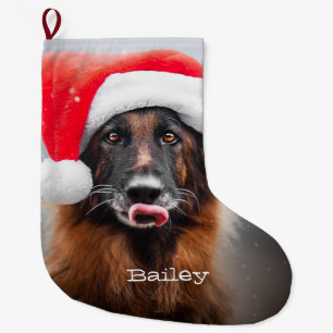 Grande Chaussette De Noël Berger Allemand Père Noël Stocking de Noël