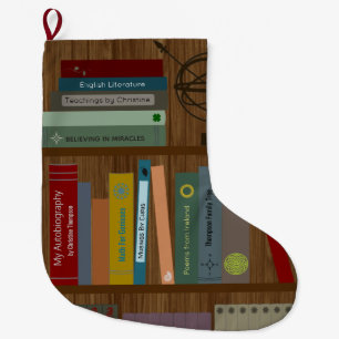 Grande Chaussette De Noël Bibliothèque personnalisée