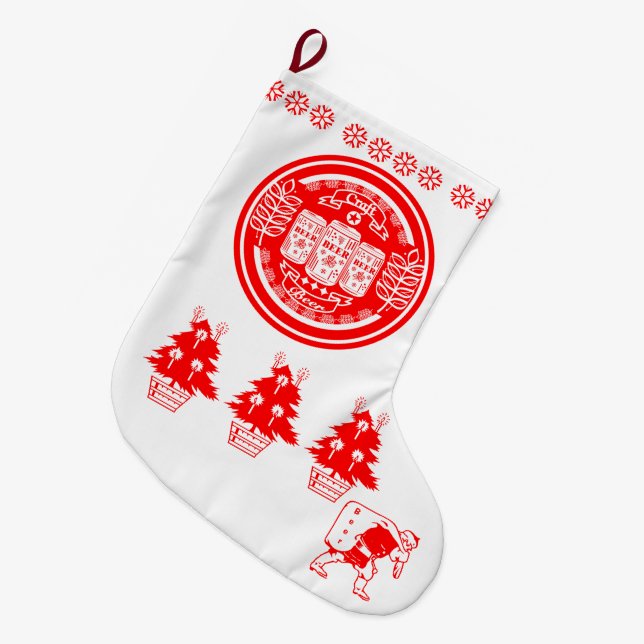 Grande Chaussette De Noël Bière artisanale Noël - Bières (Devant (Accrochage))