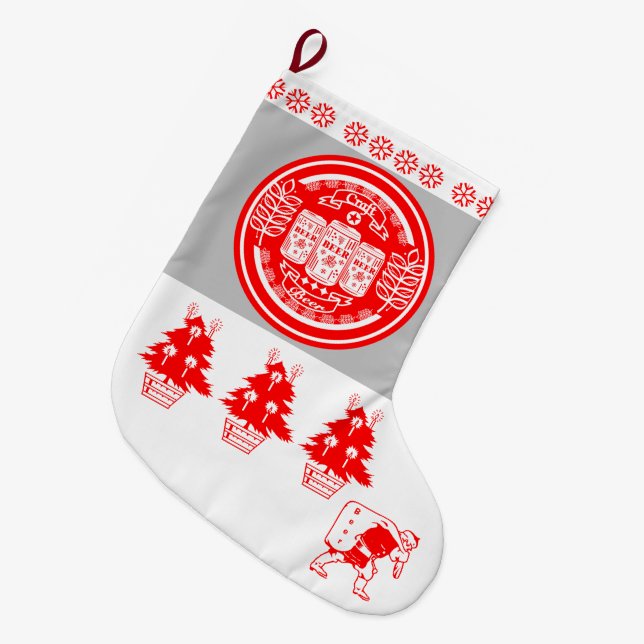 Grande Chaussette De Noël Bière artisanale Noël - Bières en boîte R G W (Devant (Accrochage))