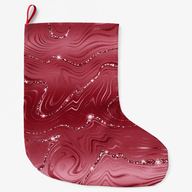Grande Chaussette De Noël Bijoux Red Glittery (Devant)