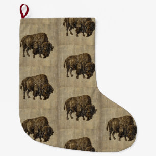 Grande Chaussette De Noël Bison vintage