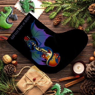 Grande Chaussette De Noël Blue Dragon Sunburst Guitare Music