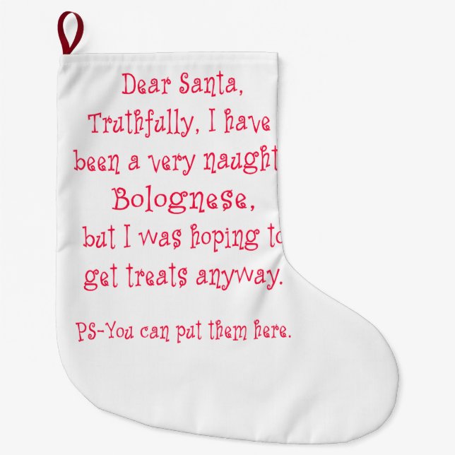 Grande Chaussette De Noël Bolonais vilain (Devant)