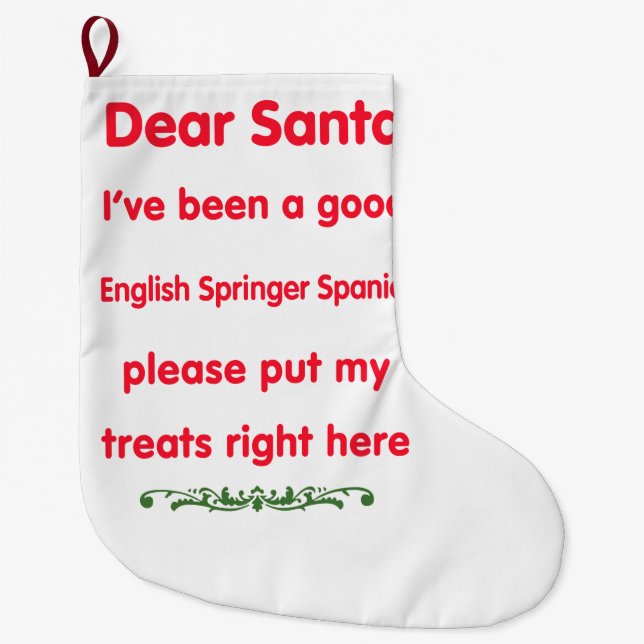 Grande Chaussette De Noël bon épagneul de springer anglais (Devant)