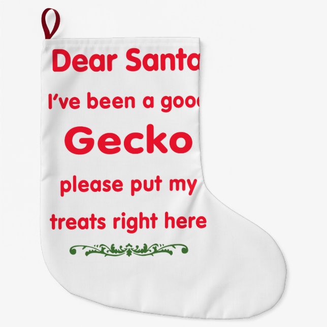Grande Chaussette De Noël bon gecko (Devant)