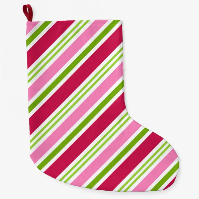 Grande Chaussette De Noël Bonbons de Noël - Stripes Stocker (Devant)