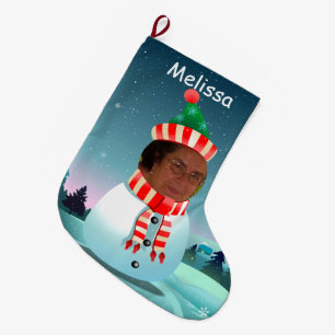 Grande Chaussette De Noël Bonhomme de neige de Joyeux Noël