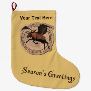 Grande Chaussette De Noël Bonnes Fêtes - Patch d'aviation Flying Moose