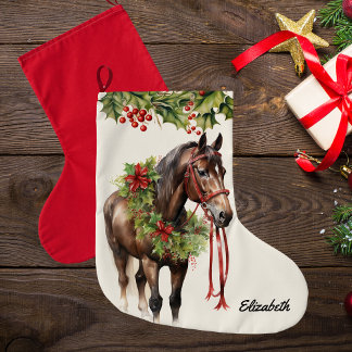 Grande Chaussette De Noël Bouche de Noël personnalisée de la baie Brown