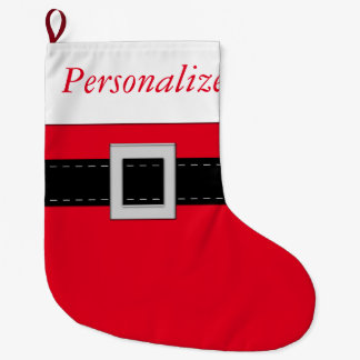 Grande Chaussette De Noël Boucle rouge de Noël avec ceinture et boucle