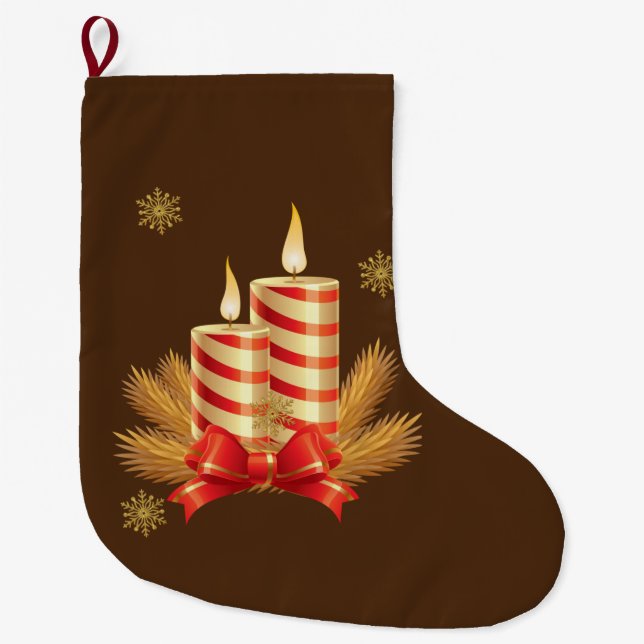 Grande Chaussette De Noël Bougie de Noël, Bougie de Noël (Devant)