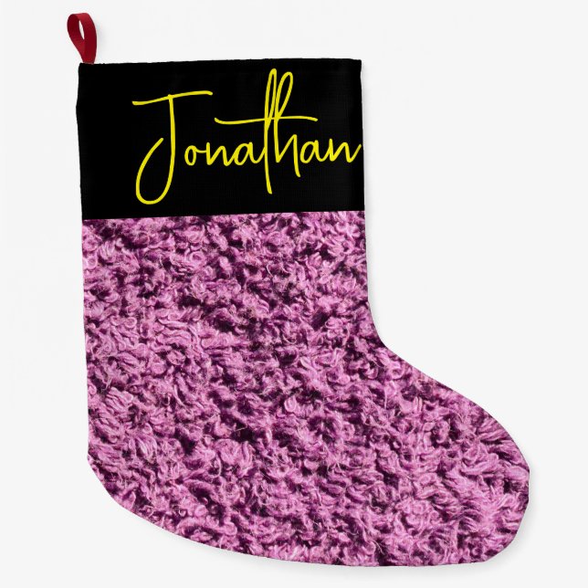 Grande Chaussette De Noël Boutique de Noël rose - Personnalisé Grande Taille (Devant)