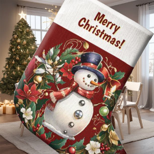 Grande Chaussette De Noël Boutique de Noël Snowman personnalisable