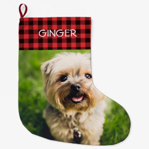 Grande Chaussette De Noël Buffle photo personnalisé Plaid personnalisé