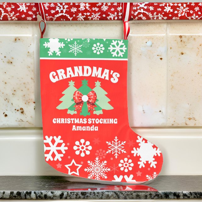 Grande Chaussette De Noël Cadeau de Noël personnalisé de grand-mère (Créateur téléchargé)
