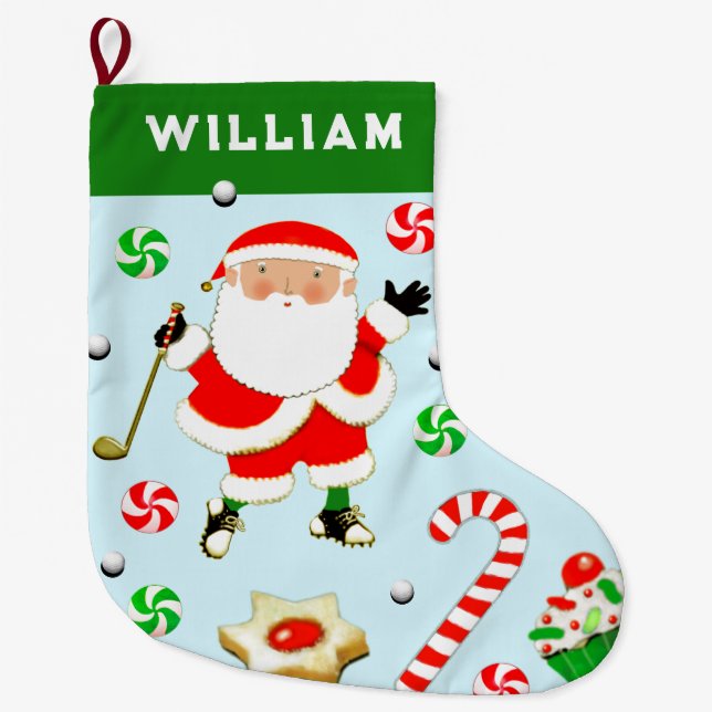 Grande Chaussette De Noël Cadeau de vacances de golf (Devant)