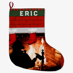 Grande Chaussette De Noël Cadeau de vacances pour pompier