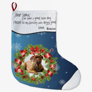 Grande Chaussette De Noël CADRE PHOTOGRAPHIQUE Blue Snowflake pour la photo 