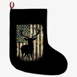 Grande Chaussette De Noël Camo US Drapeau Chasse aux Cerfs Chasse au Camofla