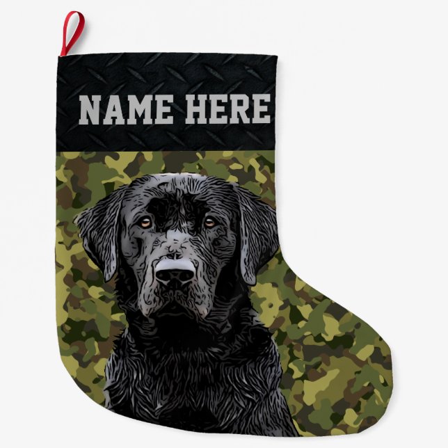 Grande Chaussette De Noël Camouflage Chasse Chien Animal de compagnie ou Cha (Devant)