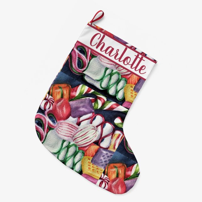 Grande Chaussette De Noël Candyland (Devant (Accrochage))
