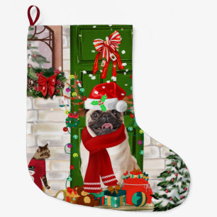 Grande Chaussette De Noël Carlin Chien Noël